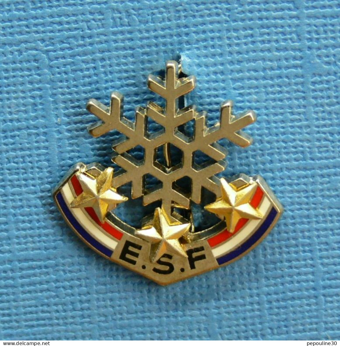 1 BROCHE /  ** BROCHE E.S.F. / ÉCOLE DU SKI FRANÇAIS FLOCON 3 ÉTOILES ** . (DECAT PARIS) - Sport Invernali