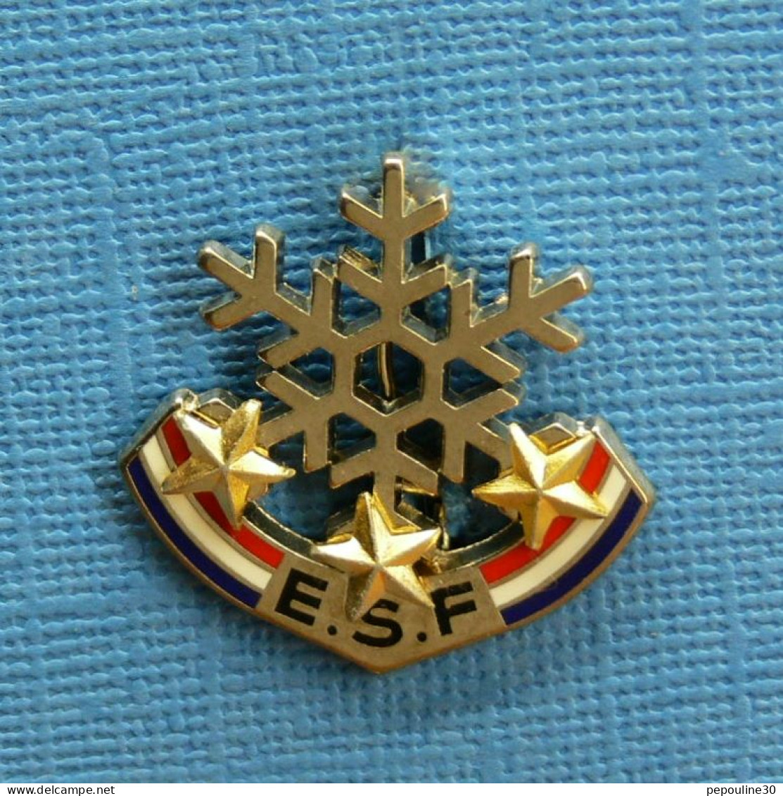 1 BROCHE /  ** BROCHE E.S.F. / ÉCOLE DU SKI FRANÇAIS FLOCON 3 ÉTOILES ** . (DECAT PARIS) - Invierno