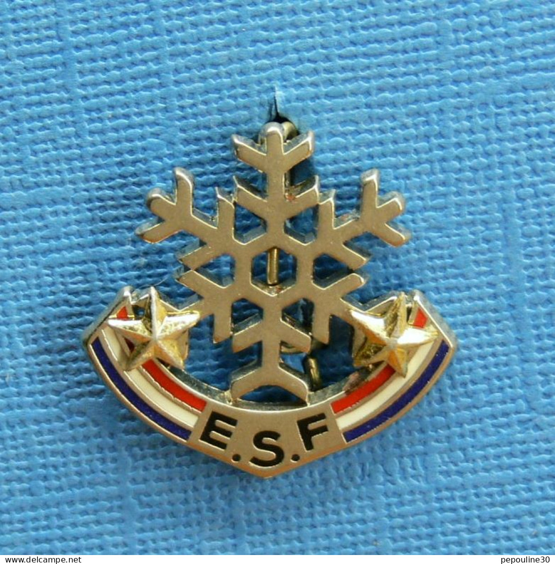 1 BROCHE /  ** BROCHE E.S.F. / ÉCOLE DU SKI FRANÇAIS FLOCON 2 ÉTOILES ** . (DECAT PARIS) - Sport Invernali