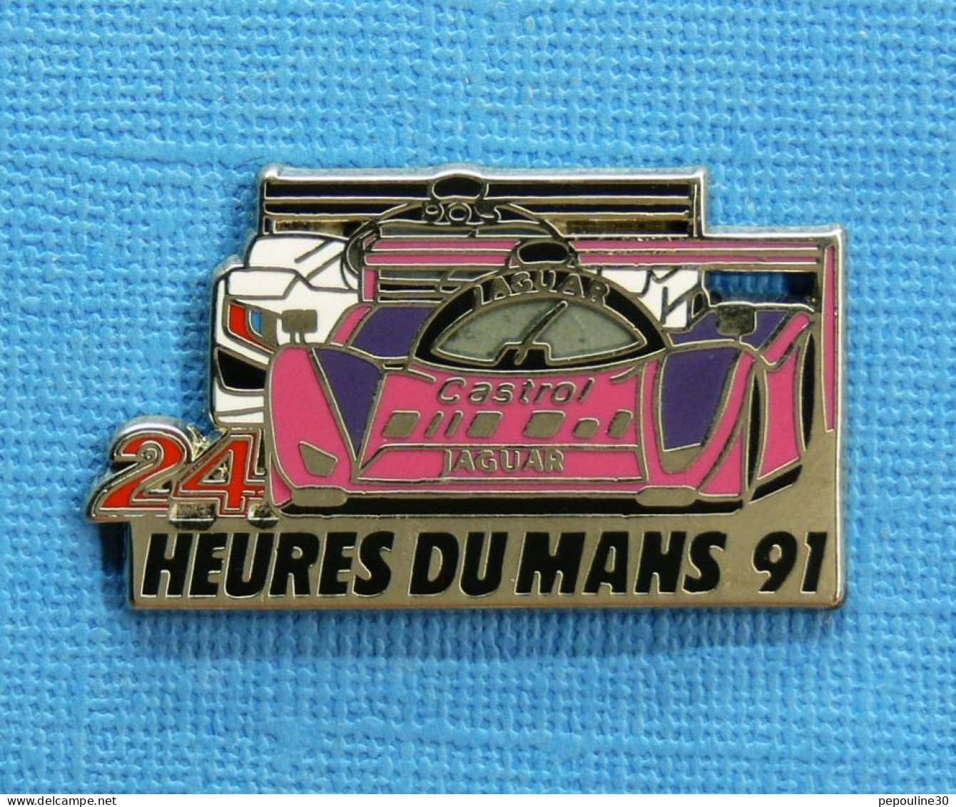 1 PIN'S /  ** 24H DU MANS 1991 / 59ème ÉDITION MAZDA 787 B / JAGUAR XJR-12 ** . (Locomobile(94) - Jaguar