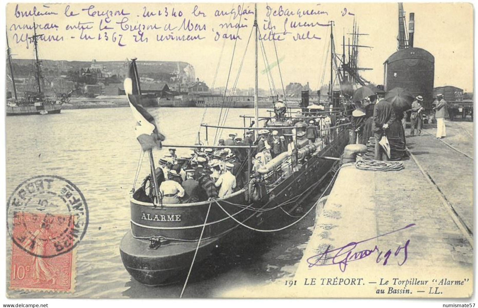 CPA LE TREPORT - Le Torpilleur ALARME Au Bassin - Ed. LL N°191 - Guerra