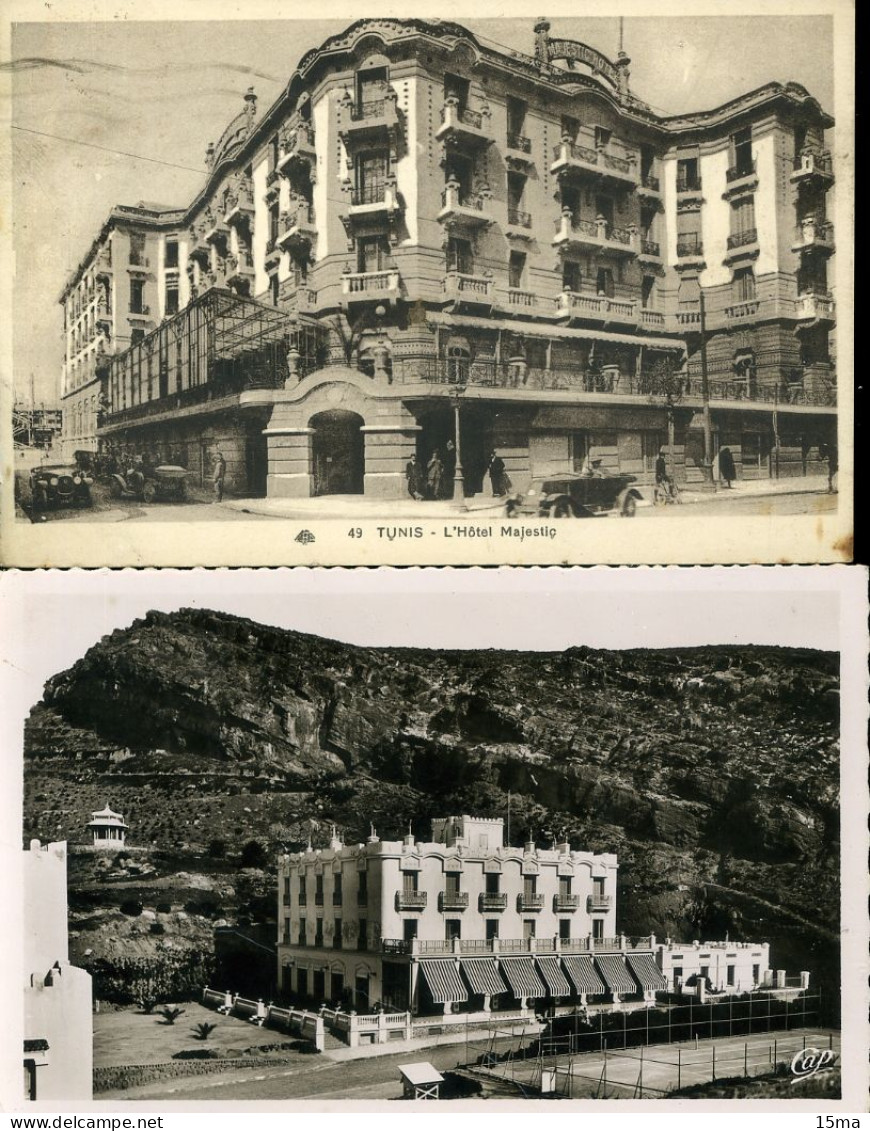 TUNIS Hôtel Lot De 2 Cartes Postales - Túnez