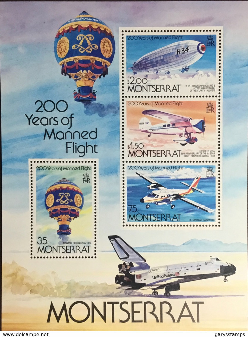 Montserrat 1983 Manned Flight Aircraft Minisheet MNH - Montserrat