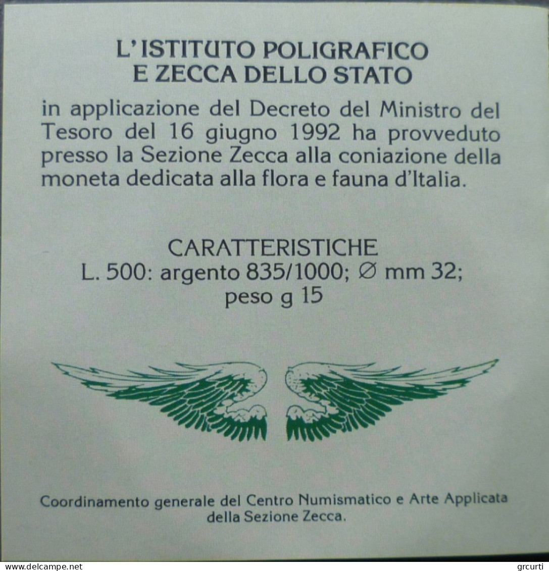 Italia - 500 Lire 1992 - Flora E Fauna - 2° Emissione - 500 Liras