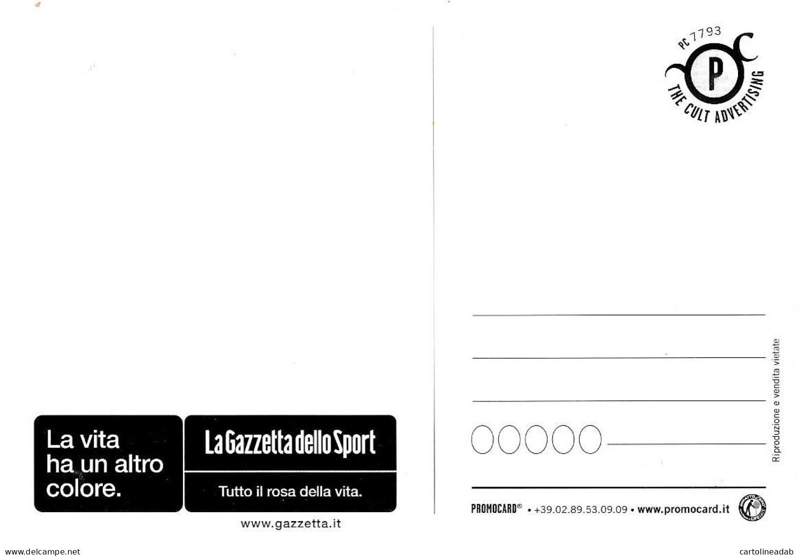 [MD9401] CPM - LA GAZZETTA DELLO SPORT LA VITA HA UN ALTRO COLORE - PROMOCARD 7793 - PERFETTA - Non Viaggiata - Advertising