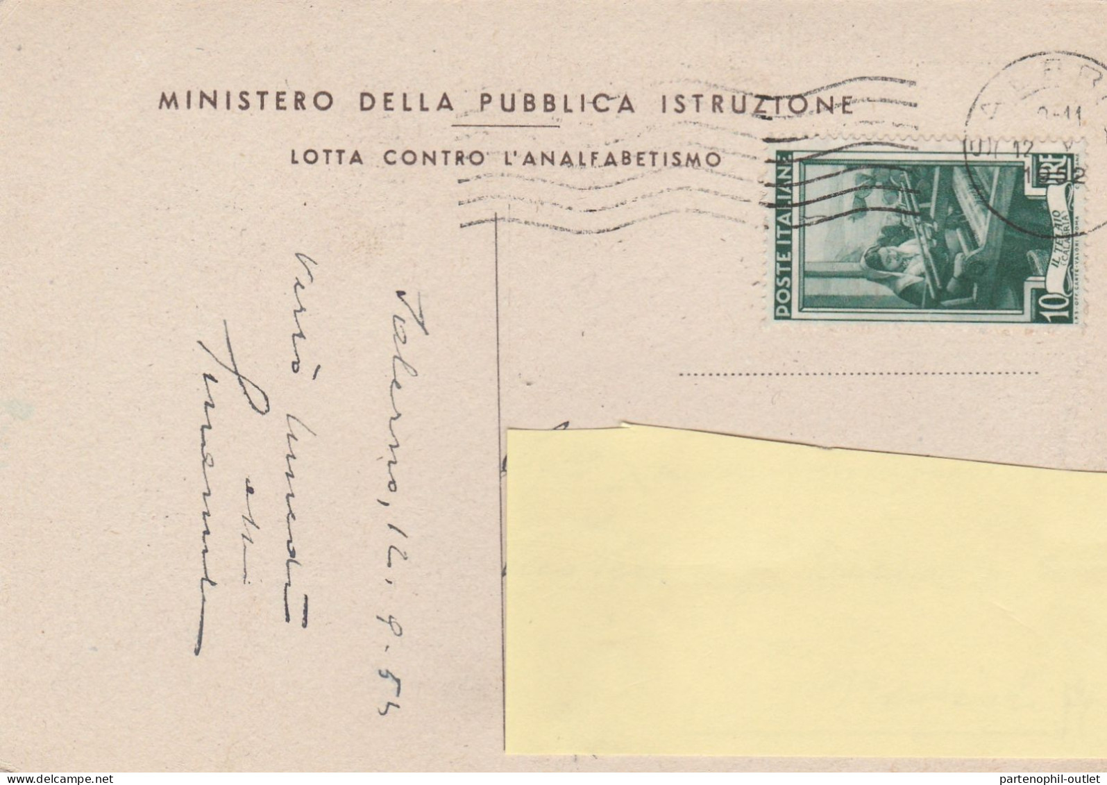 Cartolina - Postcard /  Viaggiata /  Lotta Contro L'analfabetismo " Lavoratori Frequentano La Scuola Popolare " - Publicité
