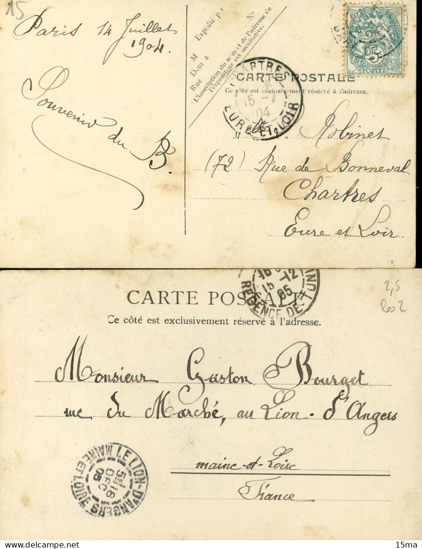 TUNIS Bey De Tunis Lot De 2 Cartes Postales - Tunisie