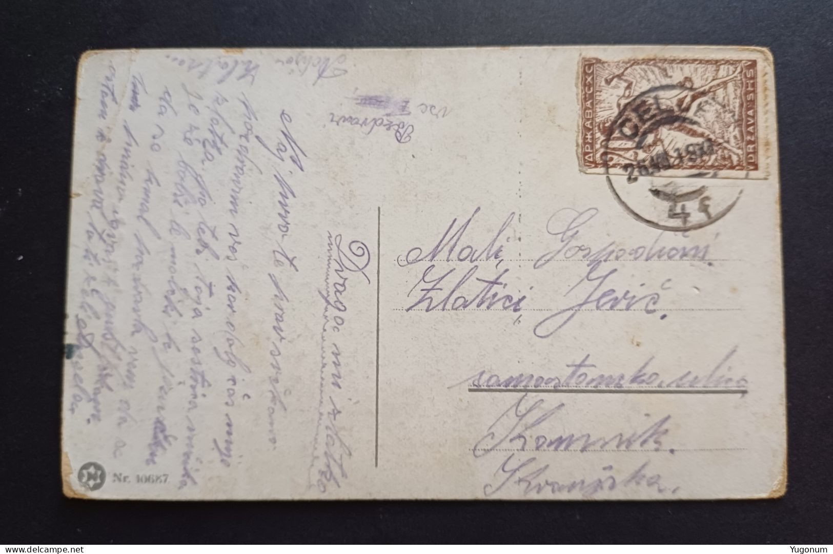Yugoslavia Kingdom,  Slovenia 1919  Postcard "hungry Guests" With Stamp Celje  (No 3040) - Storia Postale