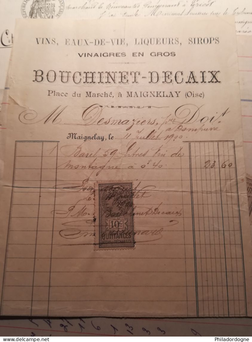 Lot De 13 Fiscaux Sur Documents Divers Fin 19eme Début 20eme Siècle - Lettres & Documents