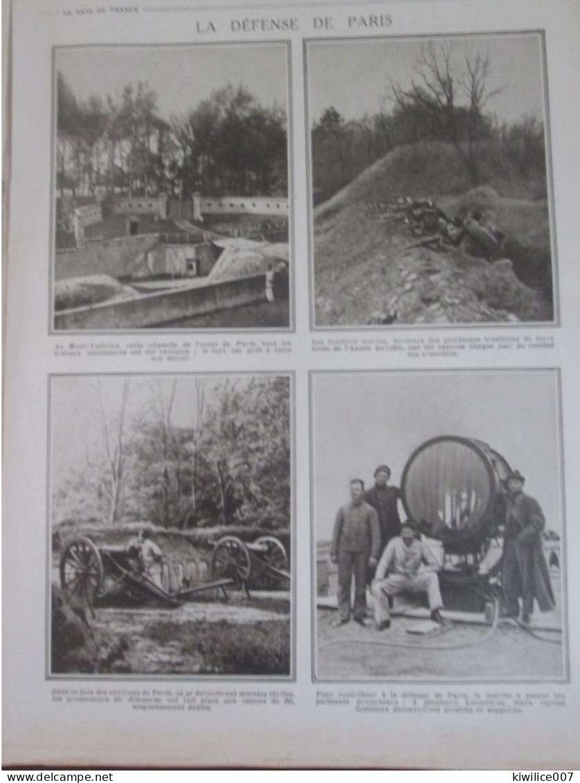 Guerre 14 18 La Defense  De Paris    MONT VALERIEN Camp Retranché Aeronautique      6 Photos Sur 2 Pages - 1914-18