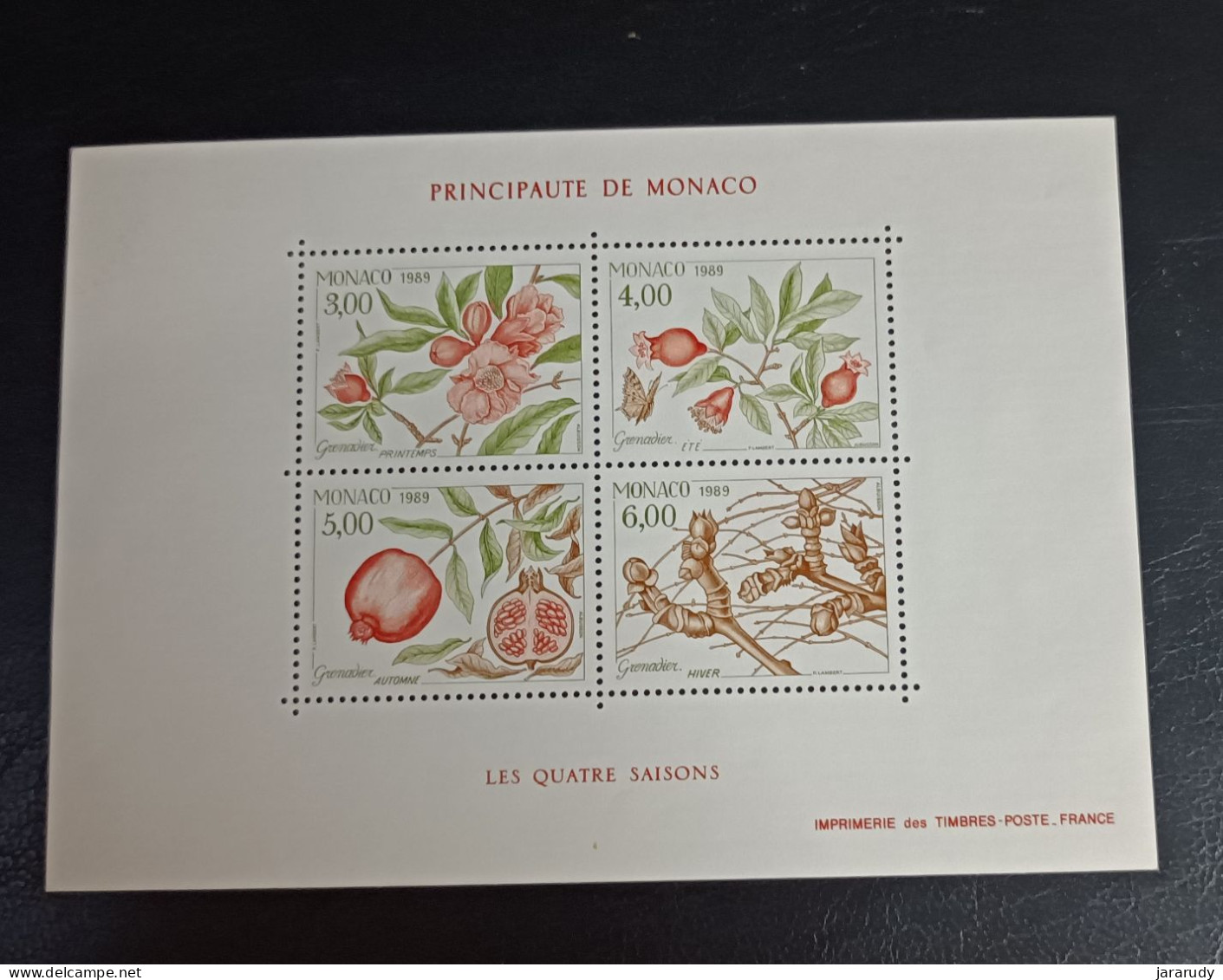 MÓNACO FLORA 1989 Yv BF 44 MNH - Blocs