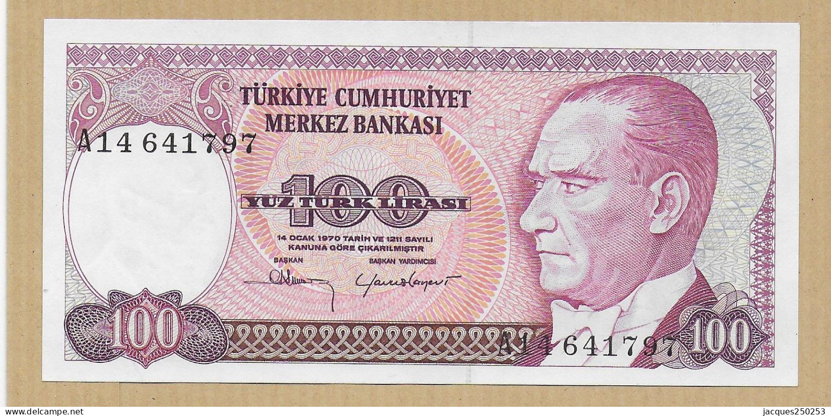 100 YUZ TURK LIRASI TURQUIE NEUF - Turkey