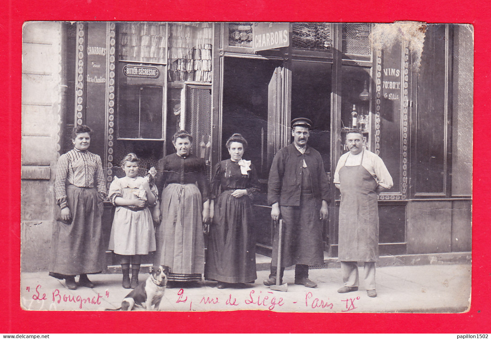 F-75-Paris-1204Ph127  Carte Photo Café LE BOUGNAT, 2 Rue De Liège, Paris IXème, Les Propriétaires Devant L'établissement - Cafés, Hotels, Restaurants