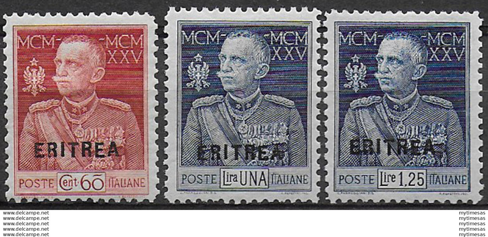 1925-26 Eritrea Giubileo P. 11 Bc. MNH Sassone N. 96/98 - Autres & Non Classés