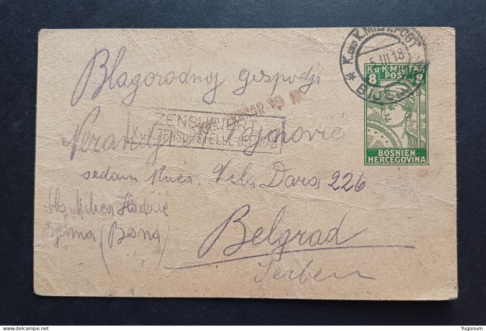 Yugoslavia, Bosnia 1918 Stationary With Stamp BIJELJINA (No 3050) - Vorphilatelie