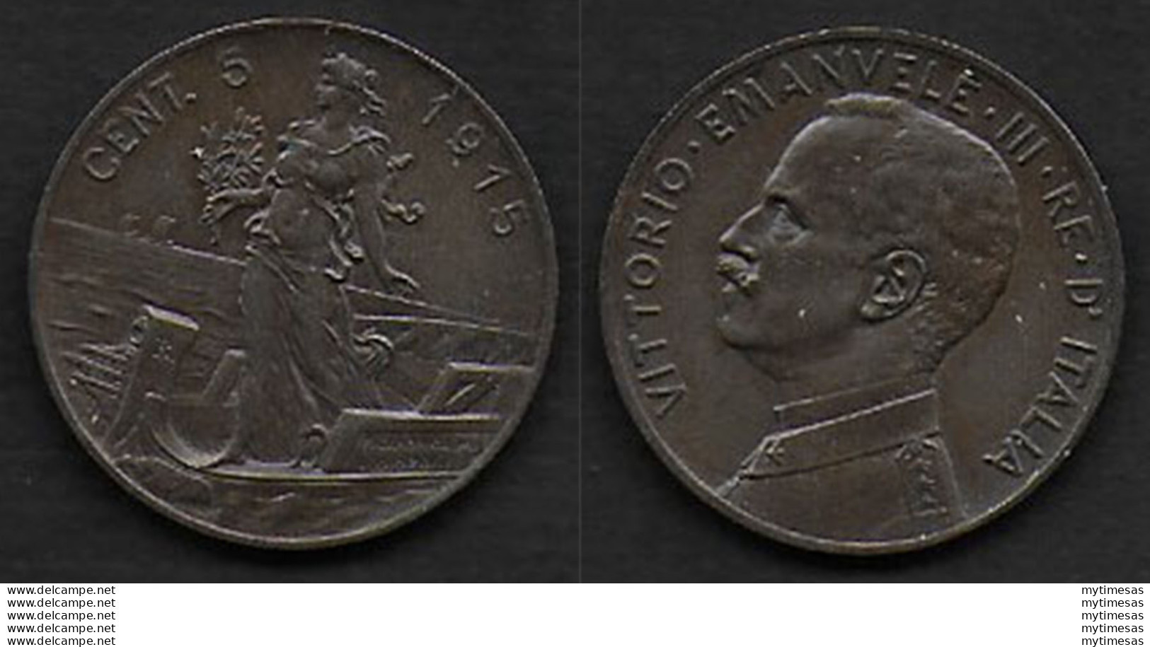 1915 Italia VE III 5c. Italia Su Prora SPL - 1900-1946 : Vittorio Emanuele III & Umberto II