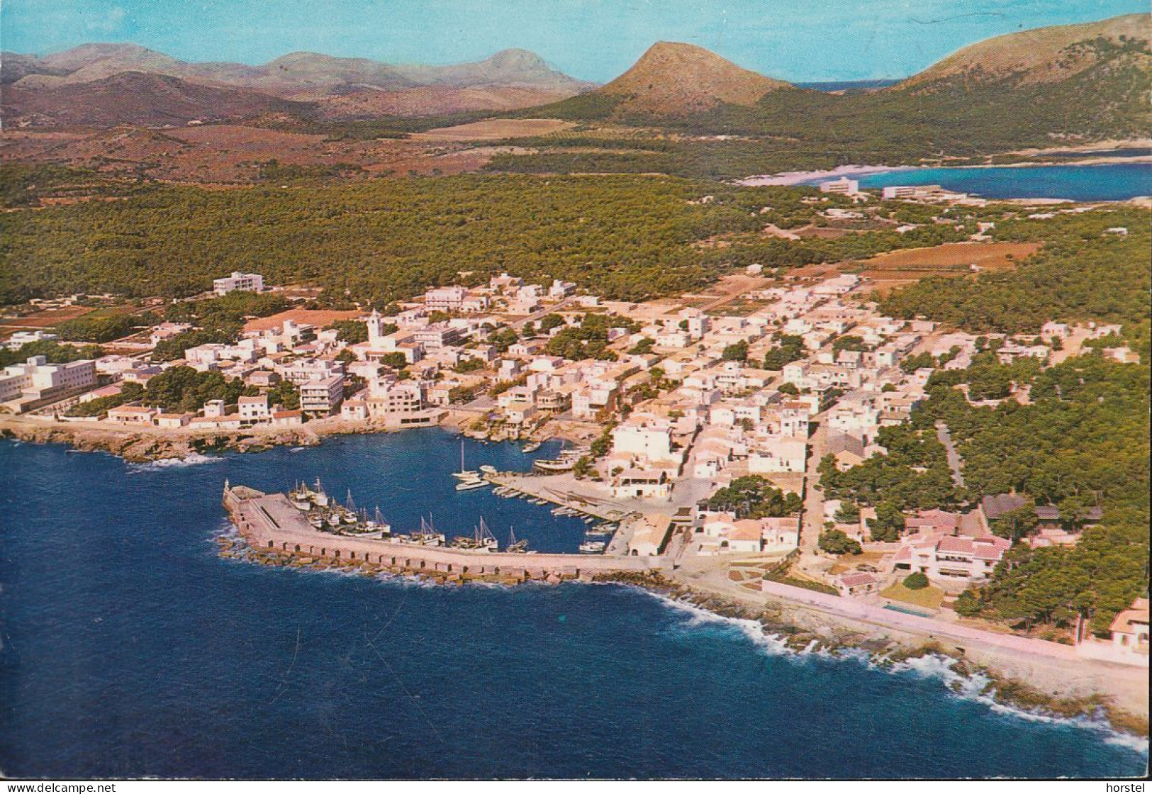 Spanien - Mallorca - Cala Ratjada - Beach - Harbor - Fishing Boats - Aerial View - Mallorca