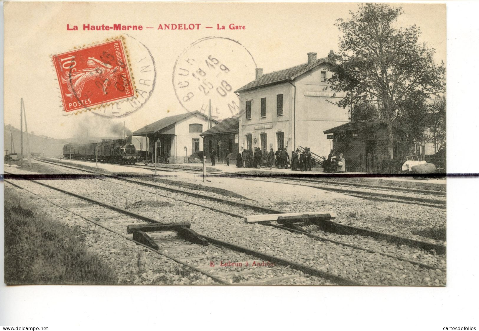 CPA . Jura. D39 . ANDELOT . La Gare , Arrivée , Entrée En Gare Du Train Vapeur - Other & Unclassified