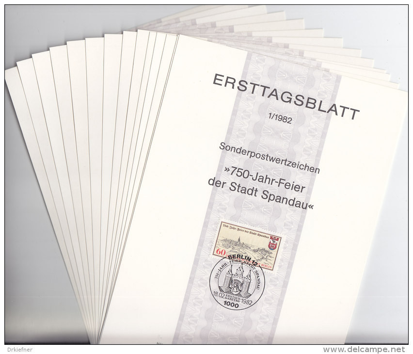 BERLIN Jahrgang 1982 Auf ETB, 14 Ersttagsblätter Komplett - 1. Tag - FDC (Ersttagblätter)