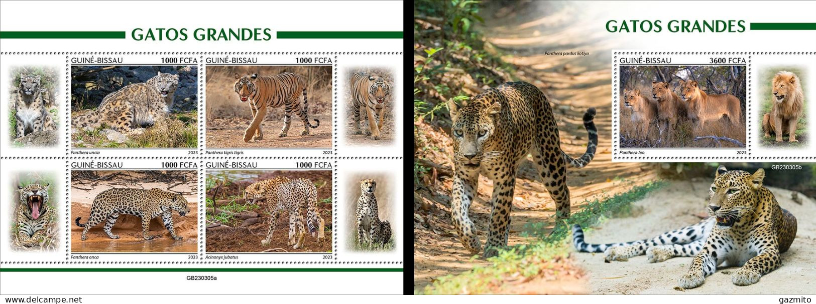 Guinea Bissau 2023, Animals, Wild Cats, 4val In BF +BF - Guinea-Bissau