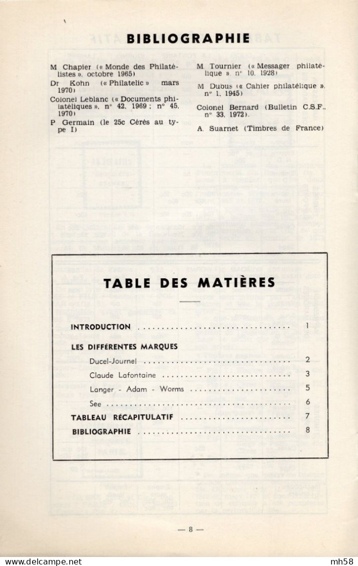A. DE LA METTRIE - Les Marques Imprimées De Contrôle Privé - Philatélie Et Histoire Postale