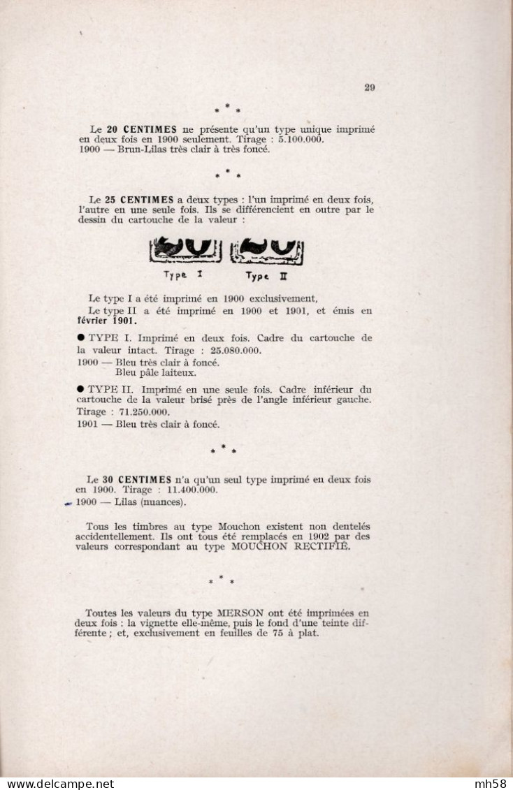 Dr R. JOANY 1963 - Nomenclature Des Timbres De France - Tome IV - Usage Courant 3ème Période (1900 à 1931) - Philatelie Und Postgeschichte