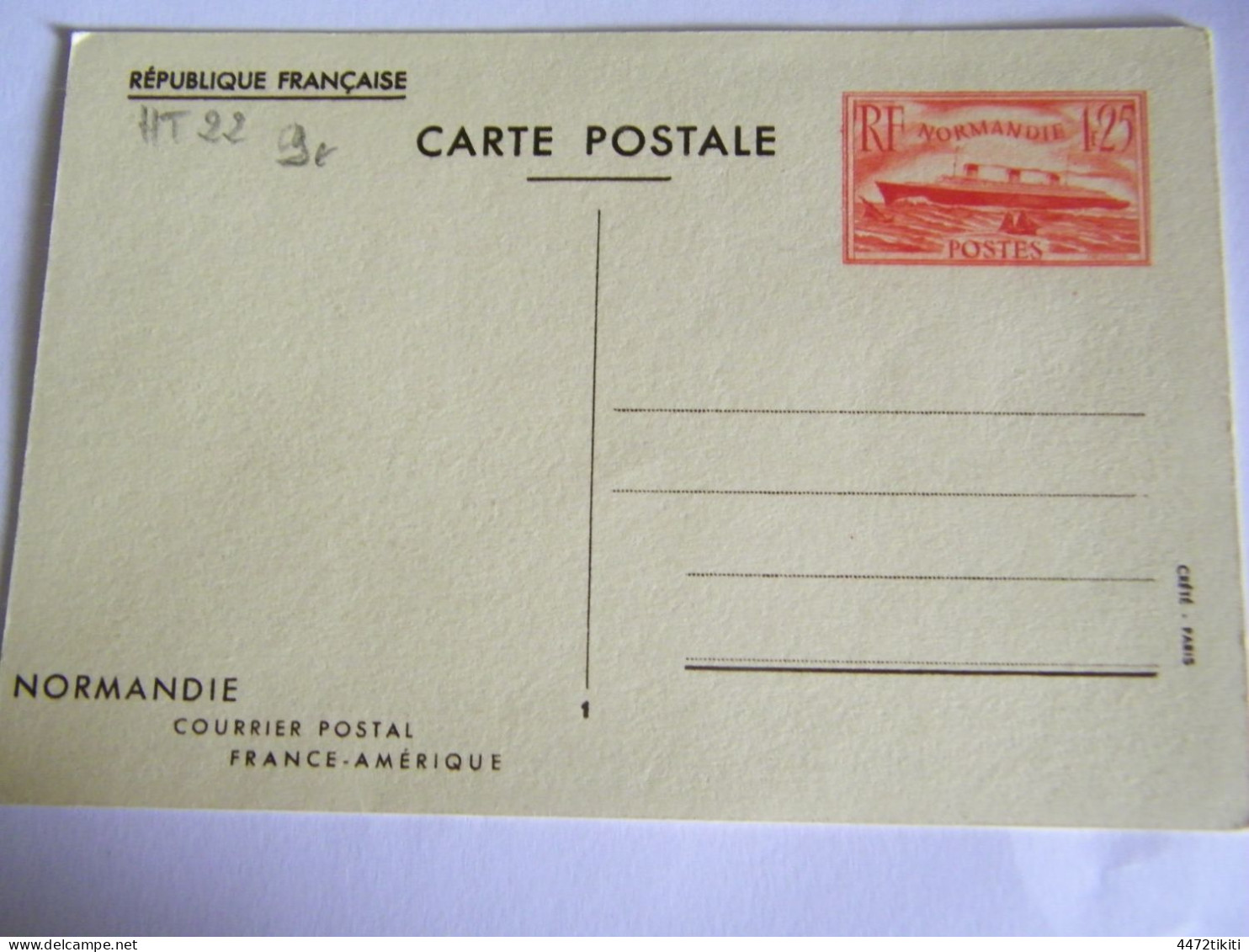 CPA - Paquebot "Normandie" - Courrier Postal France Amérique - 1935 - SUP (HT 22) - Paquebots