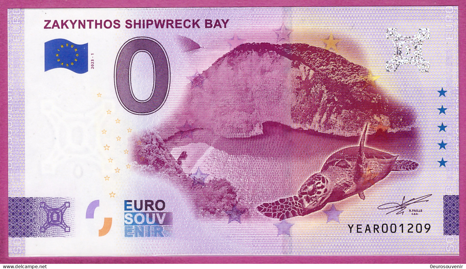 0-Euro YEAR 2023-1 ZAKYNTHOS SHIPWRECK BAY - Private Proofs / Unofficial