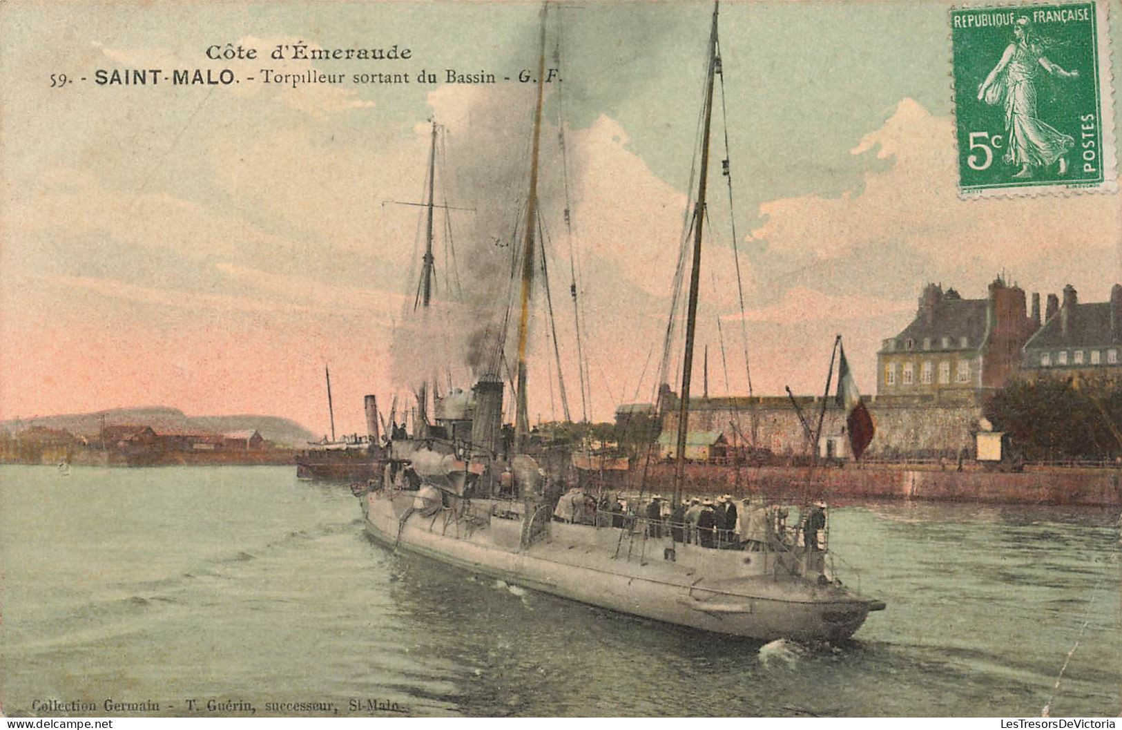 FRANCE - Côte D'Emeraude - Saint Malo - Torpilleur Sortant Du Bassin - G F - Bateau - La Mer - Carte Postale Ancienne - Saint Malo