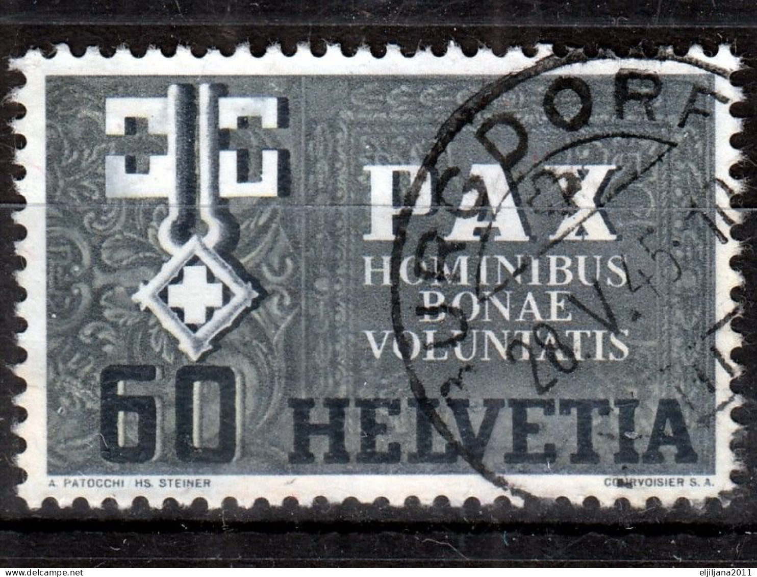 Switzerland / Helvetia / Schweiz / Suisse 1945 ⁕ PAX Mi.447-449, 453 ⁕ 4v Used - Usados