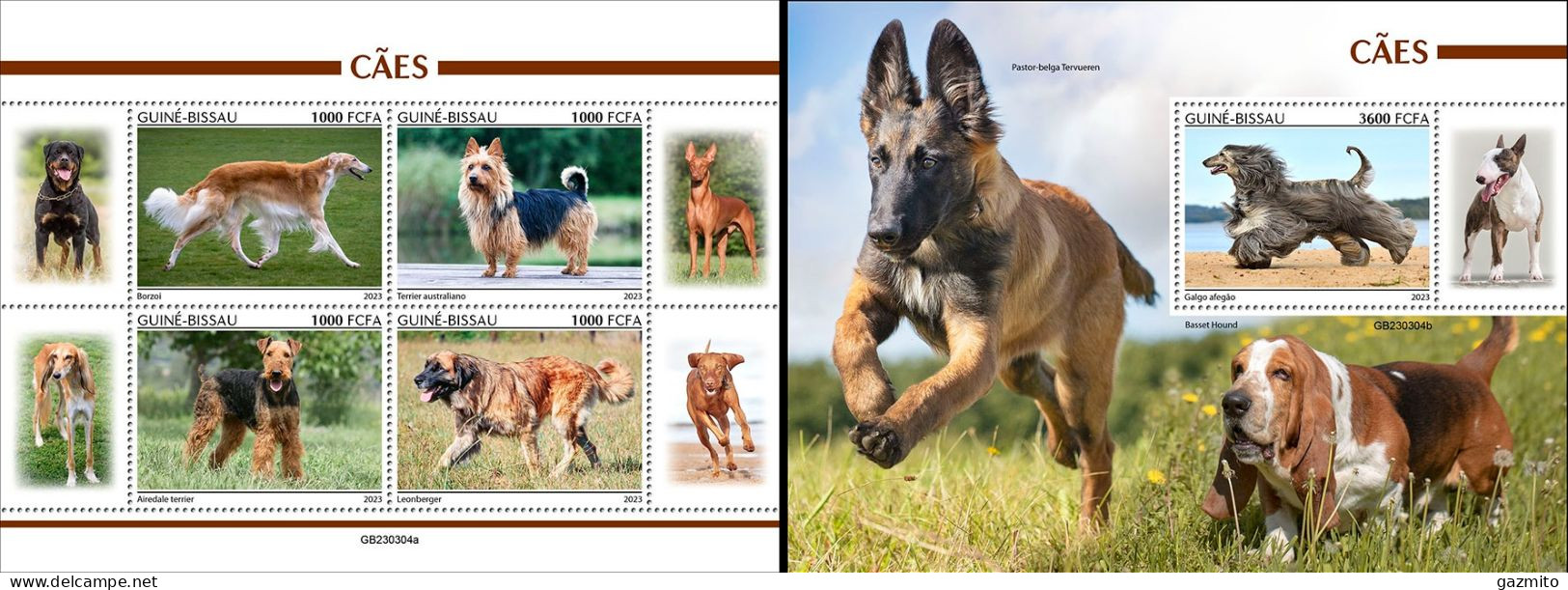 Guinea Bissau 2023, Animals, Dogs, 4val In BF +BF - Dogs