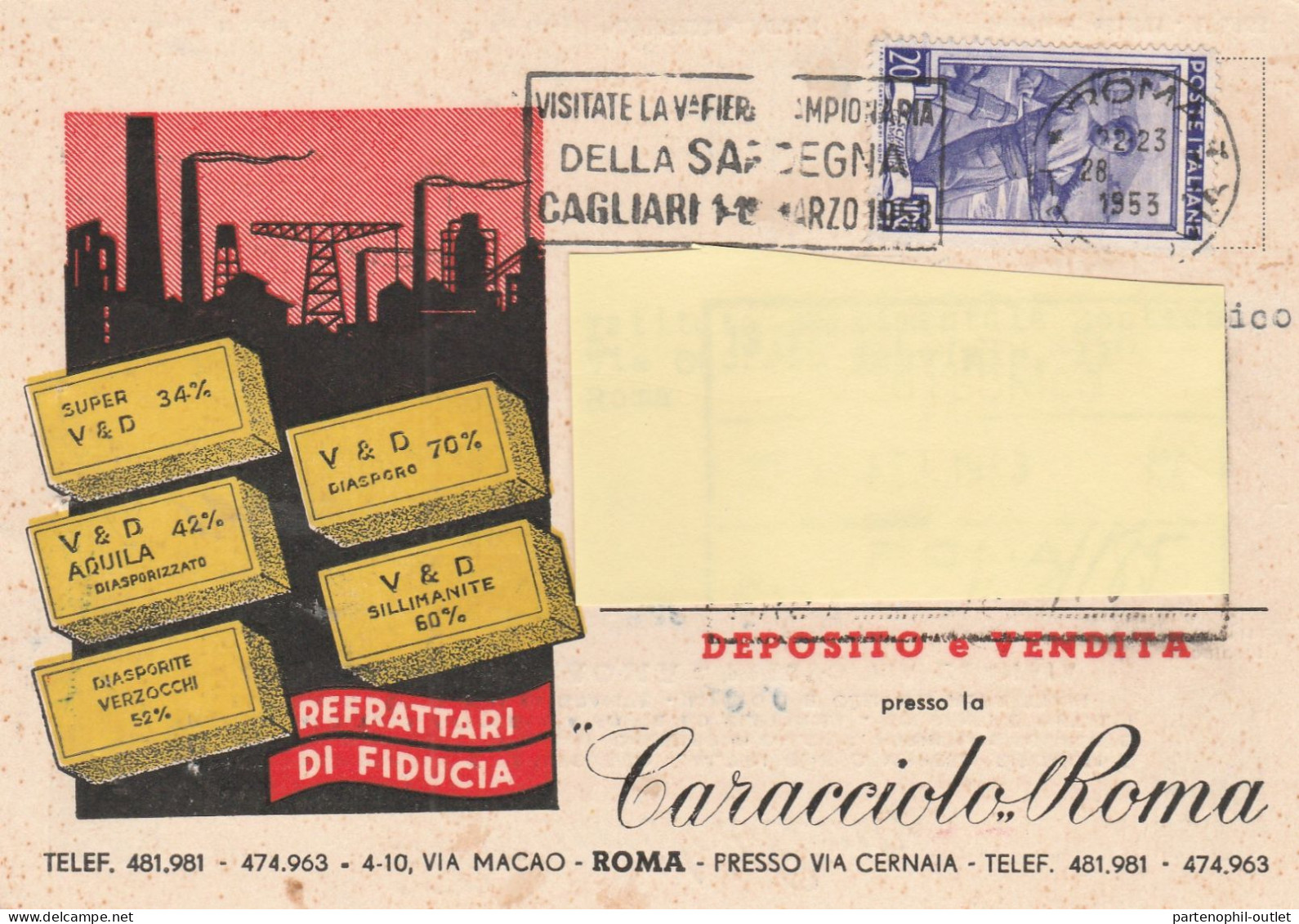 Cartolina - Postcard / Viaggiata /  " Caracciolo " - Roma, Fabbrica Di Ossigeno - Advertising