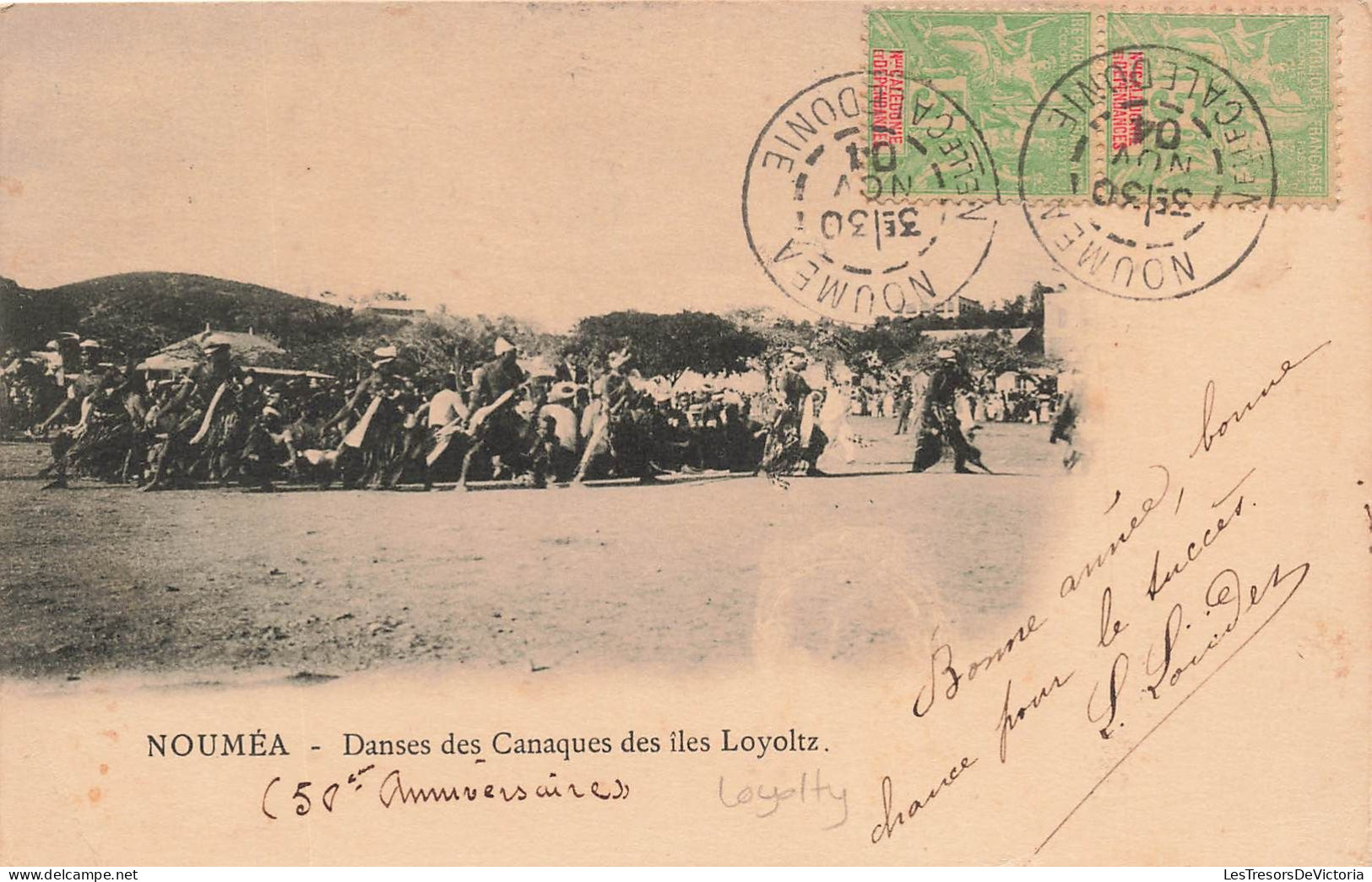 NOUVELLE CALEDONIE - Nouméa - Danses Des Canaques Des îles Loyoltz - Animé - Carte Postale Ancienne - Nouvelle-Calédonie