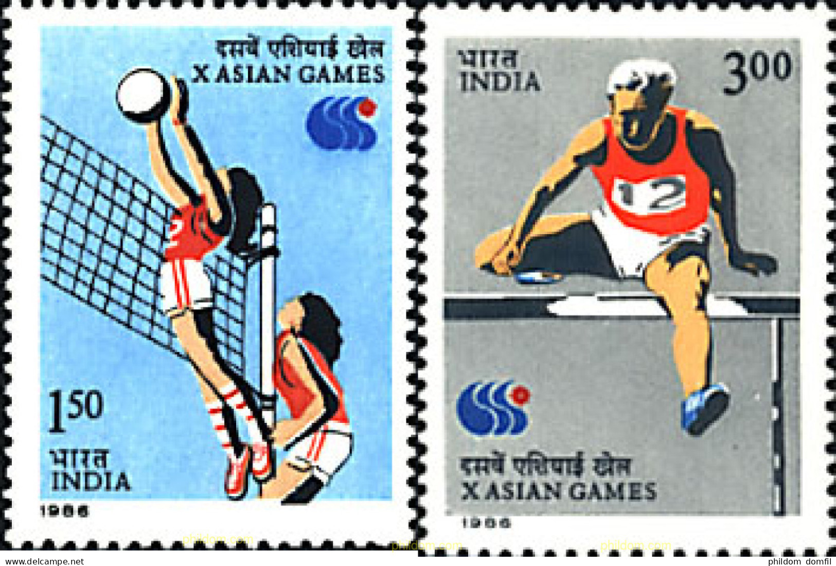 729585 HINGED INDIA 1986 10 JUEGOS ASIATICOS EN SEUL - Neufs