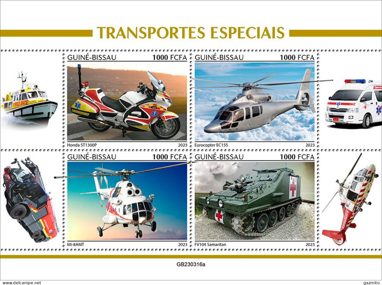 Guinea Bissau 2023, Transport, Moto, 4val In BF - Motorfietsen