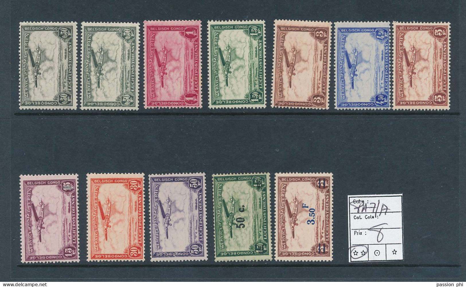 BELGIAN CONGO COB PA 7/17 MNH - Unused Stamps