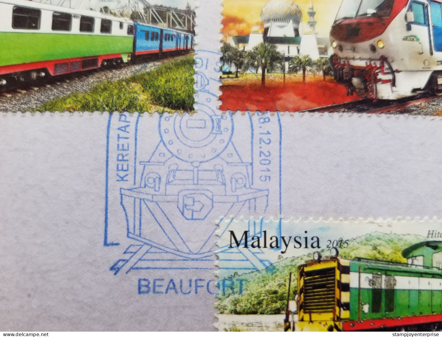 Malaysia Public Transport Trains In Sabah 2015 Locomotive Railway Train Transport (FDC) *concordance Postmark *rare - Maleisië (1964-...)