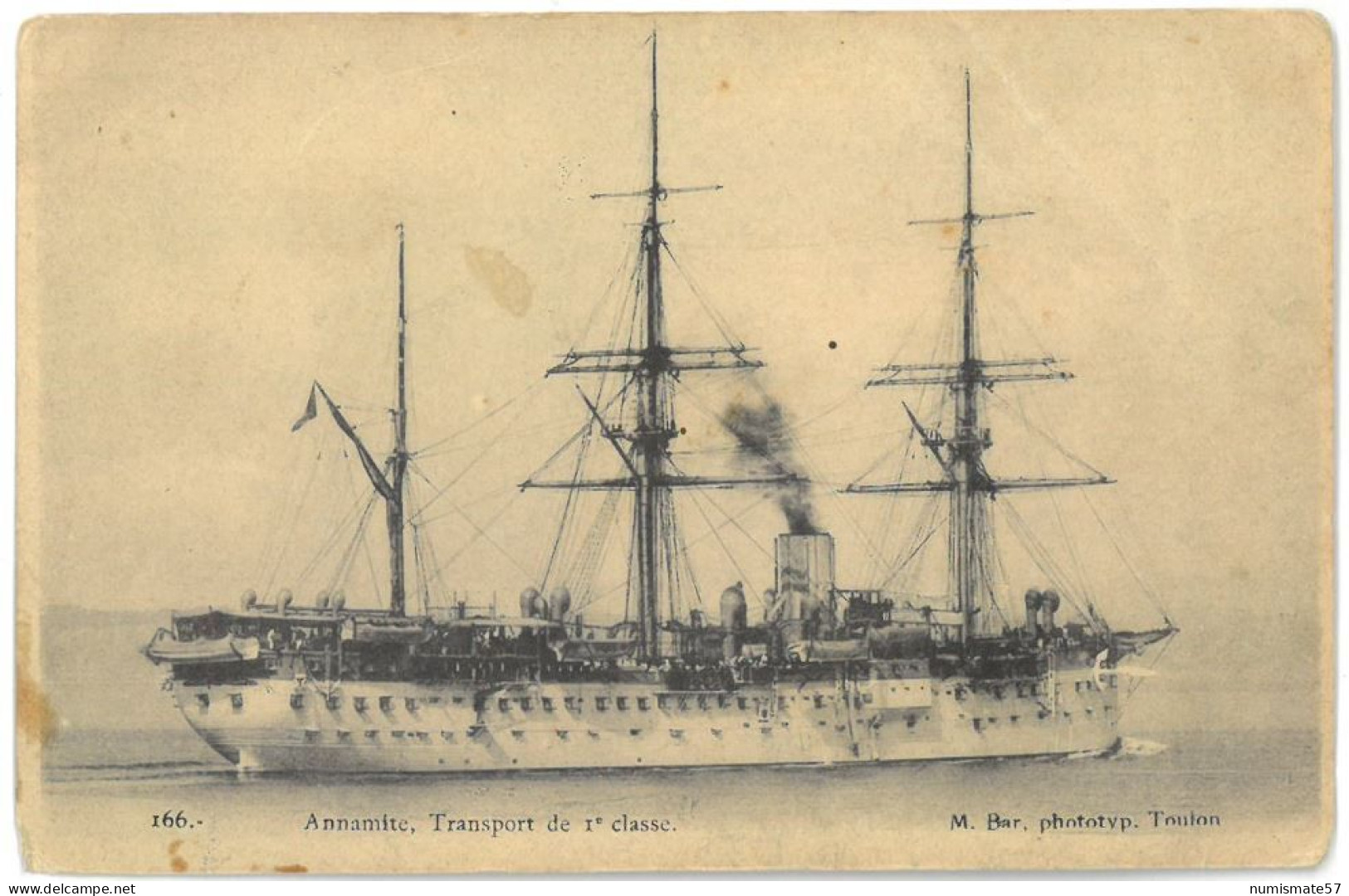 CPA ANNAMITE - Transport De 1ère Classe - Ed. M. Bar , Toulon N°166 - Guerra