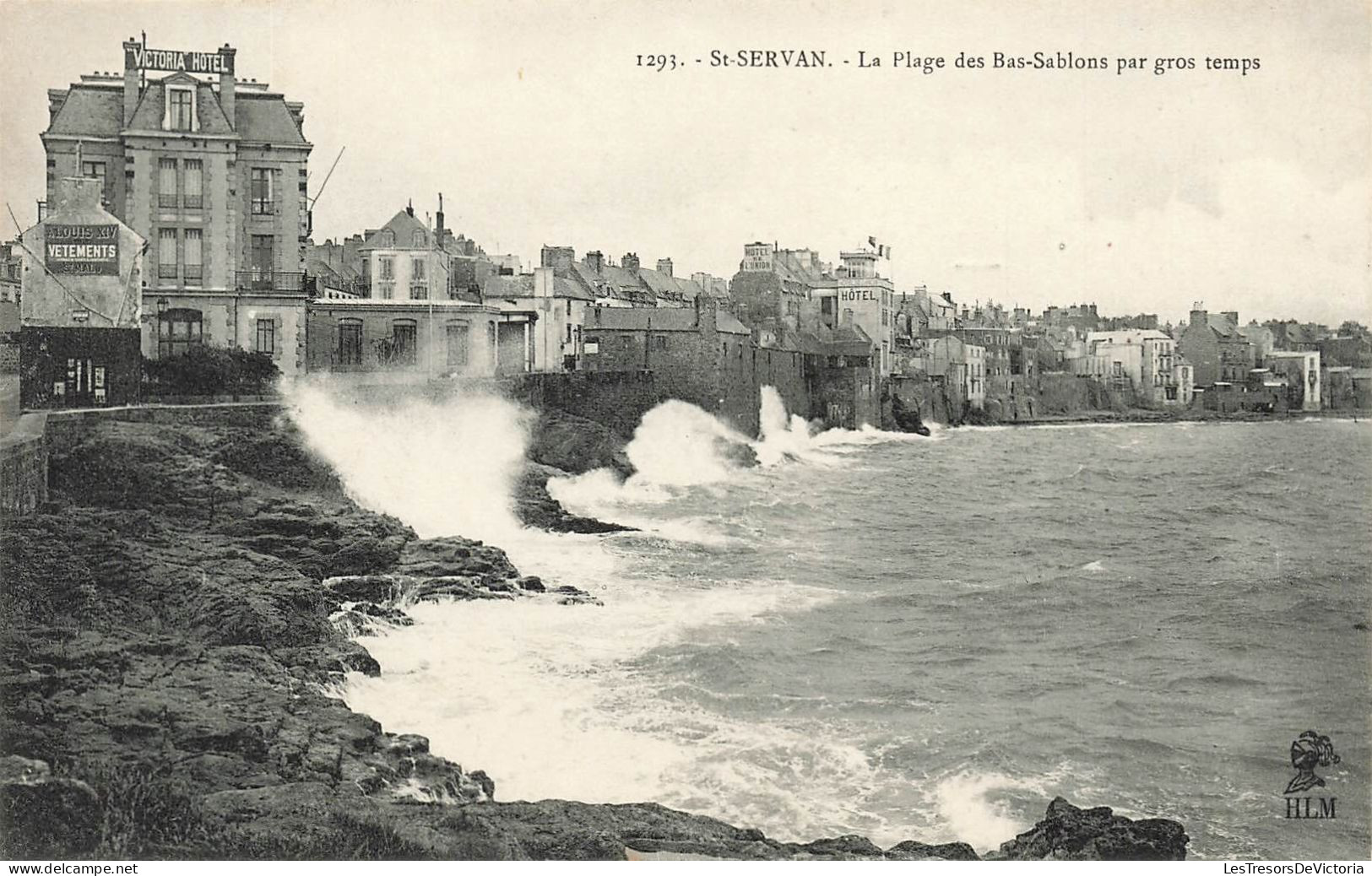 FRANCE - Saint Servan - Vue Sur La Plage Des Bas Sablons Par Gros Temps - La Mer - Vague - Carte Postale Ancienne - Saint Servan