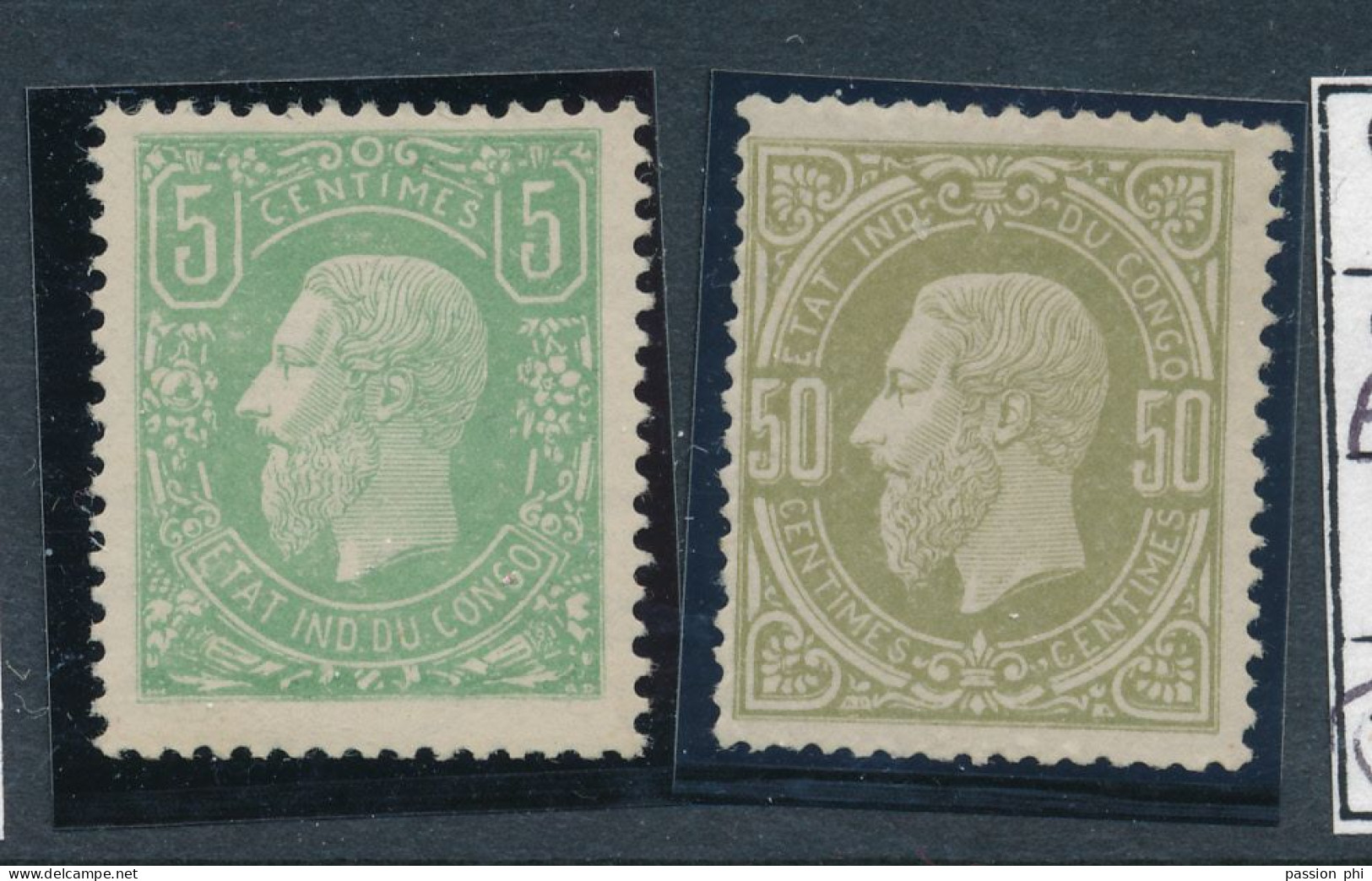 BELGIAN CONGO COB 1 + 4 LENOIR'S REPRINT - 1884-1894