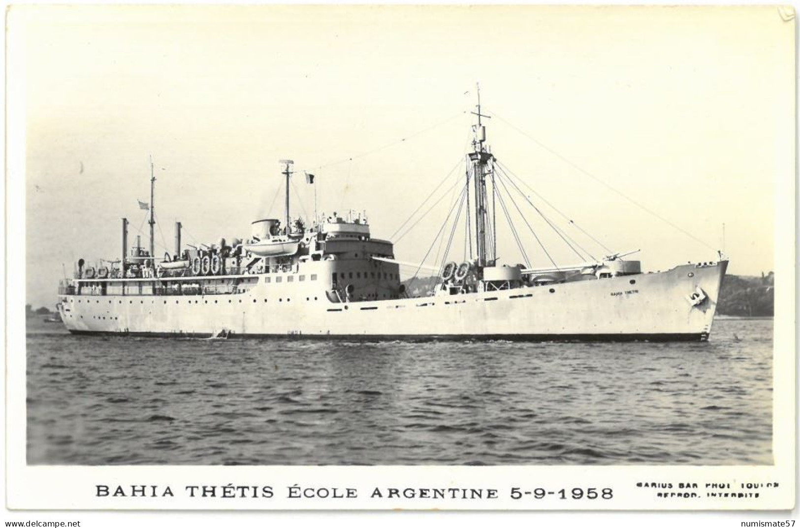 CPA BAHIA THETIS - Ecole - Argentine - Argentina - Ed. Marius Bar , Toulon - Guerra