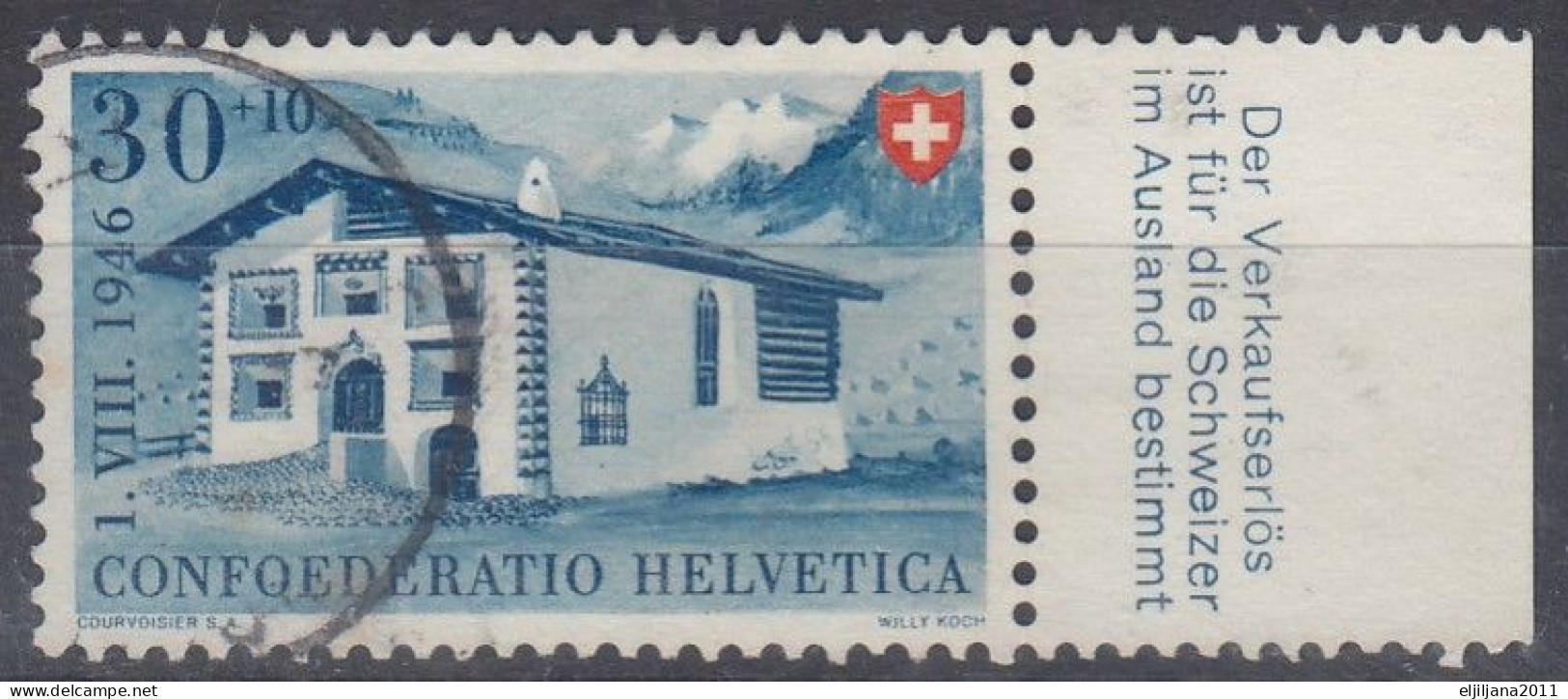 Switzerland / Helvetia / Schweiz / Suisse 1946 ⁕ Pro Patria Mi.474 Engadin ⁕ 1v Used - Gebraucht