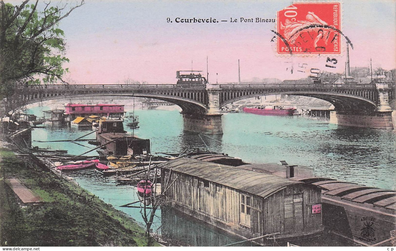 Courbevoie - Le Pont Bineau   -   Bateaux Lavoir - CPA °J - Courbevoie