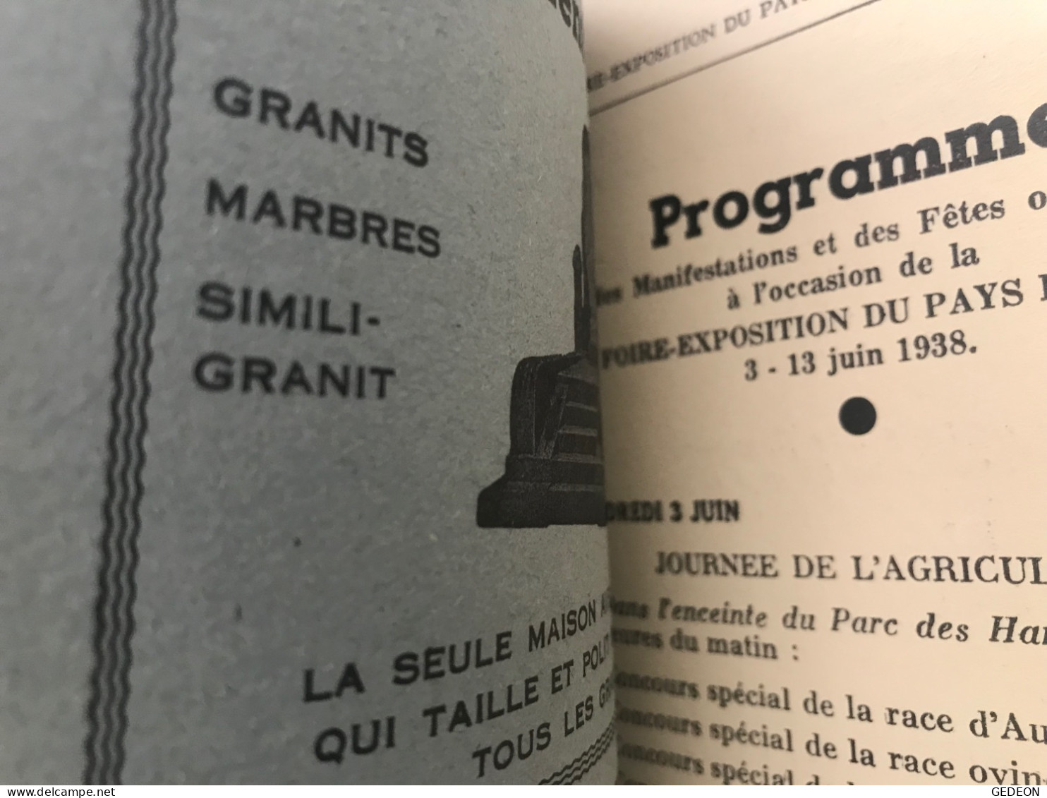 2 livres de 1938: les lampions du calvaire & petit guide officiel de la foire exposition de Rodez. 1938