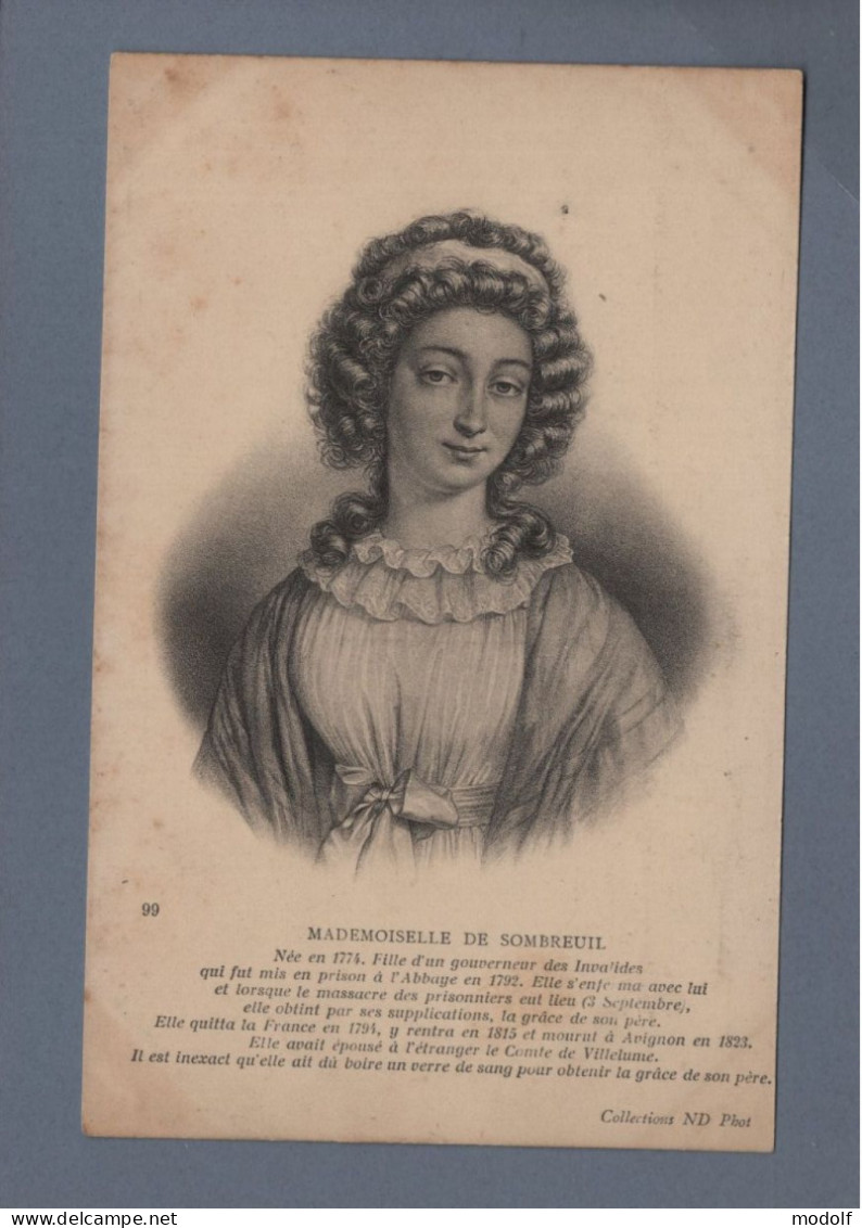 CPA - Histoire - (Portrait De) Mademoiselle De Sombreuil - Non Circulée - History