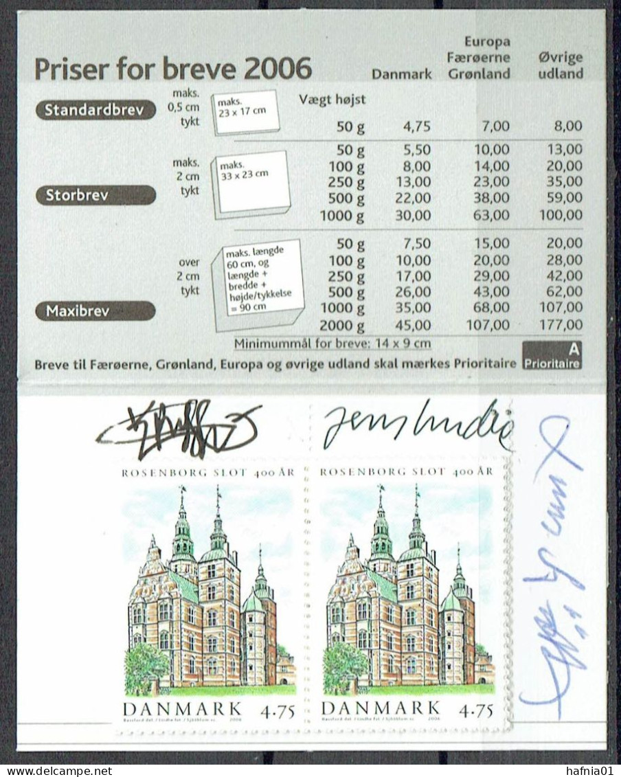 Lars Sjööblom. Denmark 2006. 400 Anniv Rosenborg Castle. Michel 1428 Booklet. Signed. - Postzegelboekjes