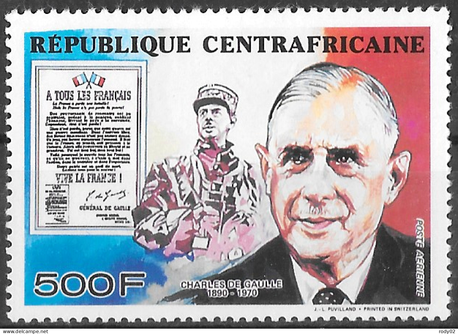 CENTRAFRIQUE - GENERAL DE GAULLE - PA 402 - NEUF** MNH - De Gaulle (Général)