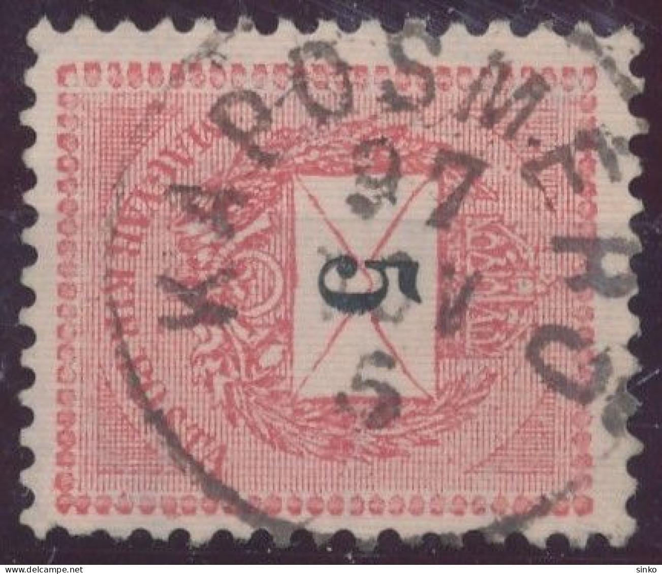 1889. Black Number Krajcar 5kr Stamp, KAPOSMERO - ...-1867 Prephilately