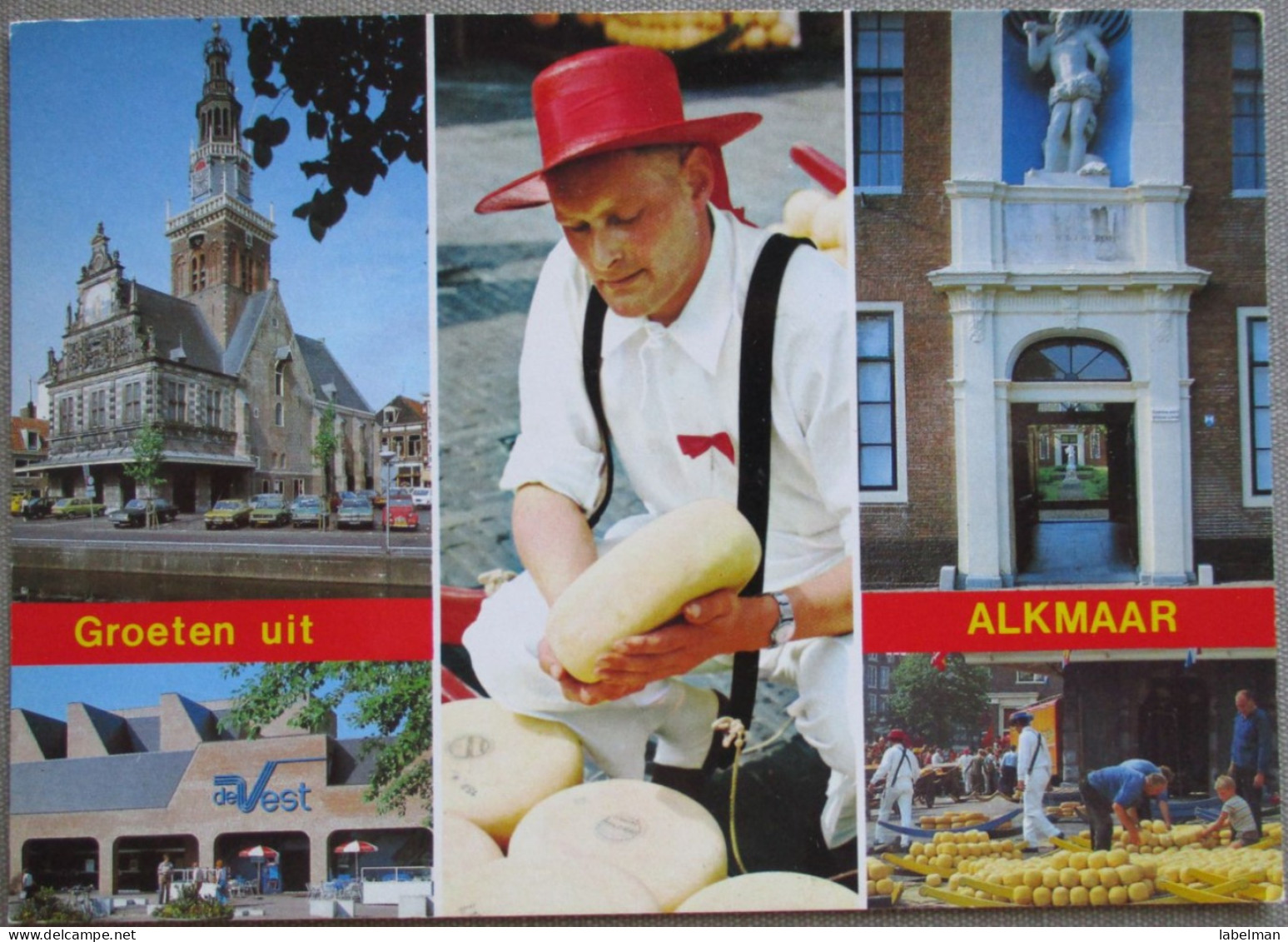 HOLLAND NETHERLAND ALKMAAR WAAGPLEIN CHEESE MARKET POSTCARD CARTOLINA ANSICHTSKARTE CARTE POSTALE POSTKARTE CARD - Alkmaar