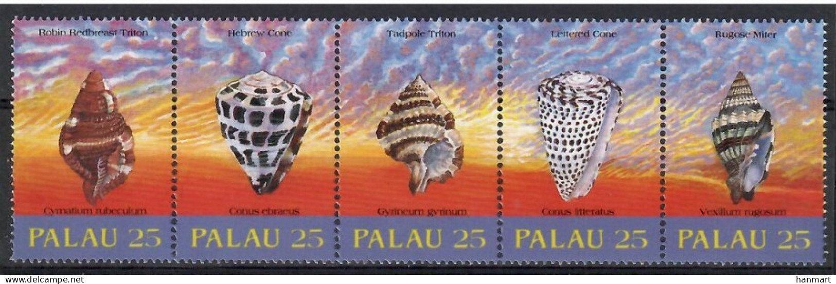 Palau 1989 Mi 273-277 MNH  (ZS7 PALfun273-277) - Vie Marine